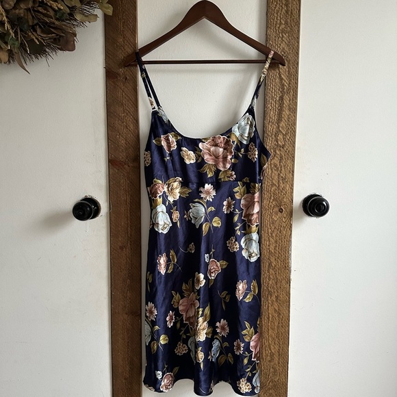 Vintage 90s Temper Floral Silky Slip Dress Made in USA Women’s sz 11 euc - Picture 5 of 16